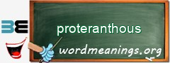 WordMeaning blackboard for proteranthous